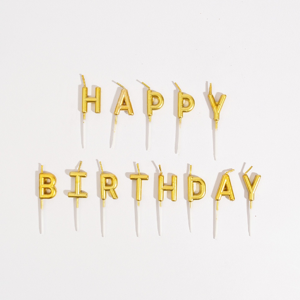 Gold Candle - Happy Birthday 