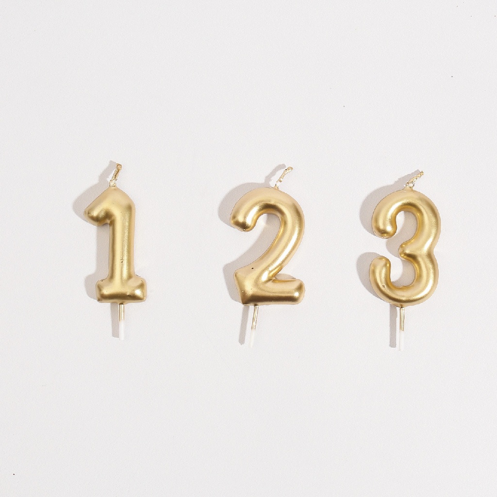 Gold Number Candle