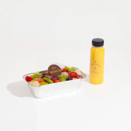 Milky Fruit & Almond Pudding with Mango Sauce 